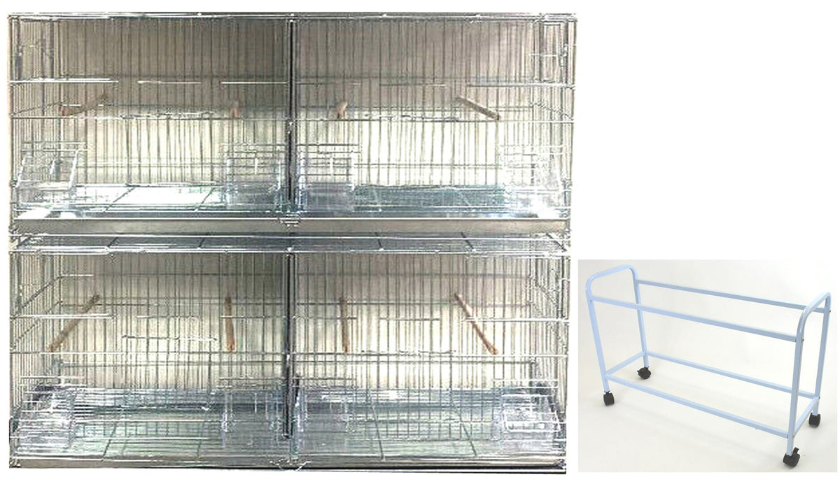Large Galvanized Zinc Plated Stackable Breeding Flight Bird Cage with Rolling Stand