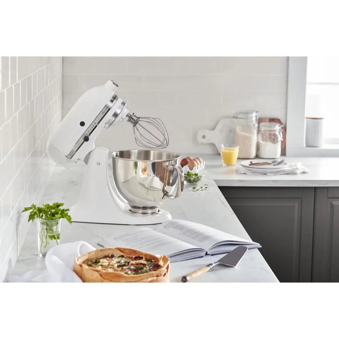 KitchenAid Artisan Series 5-Quart Tilt-Head Stand Mixer, White, KSM150PS