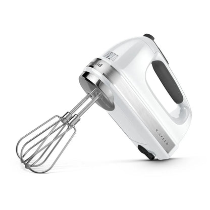 KitchenAid 9-Speed Hand Mixer, White, KHM926