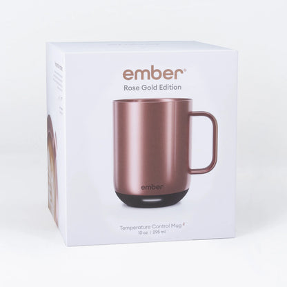 Ember Temperature Control Smart Mug 2, 10 oz, Rose Gold, Up To 1.5-hr Battery Life - App Controlled Heated Coffee/Tea Mug - Improved Design