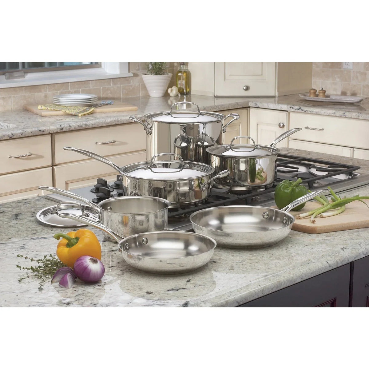 Cuisinart Chef's Classic Stainless Cookware 11 Piece Set, 77-11G