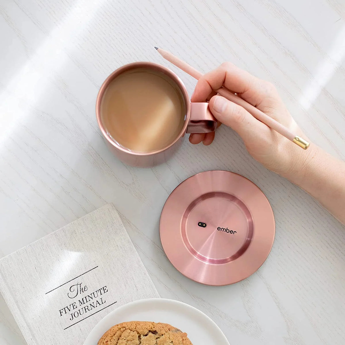 Ember Temperature Control Smart Mug 2, 10 oz, Rose Gold, Up To 1.5-hr Battery Life - App Controlled Heated Coffee/Tea Mug - Improved Design