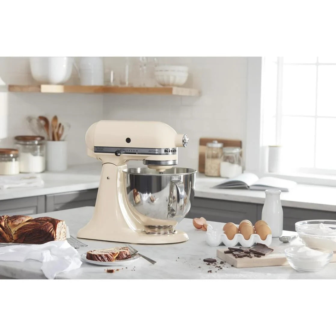 KitchenAid Artisan Series 5-Quart Tilt-Head Stand Mixer, Almond Cream, KSM150PS