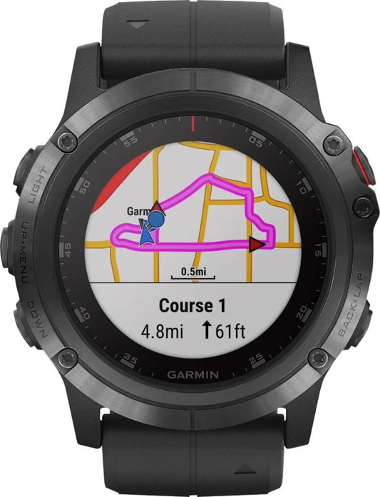 USED Garmin Fenix 5X Plus Sapphire Edition 51mm GPS Multisport Watch Black