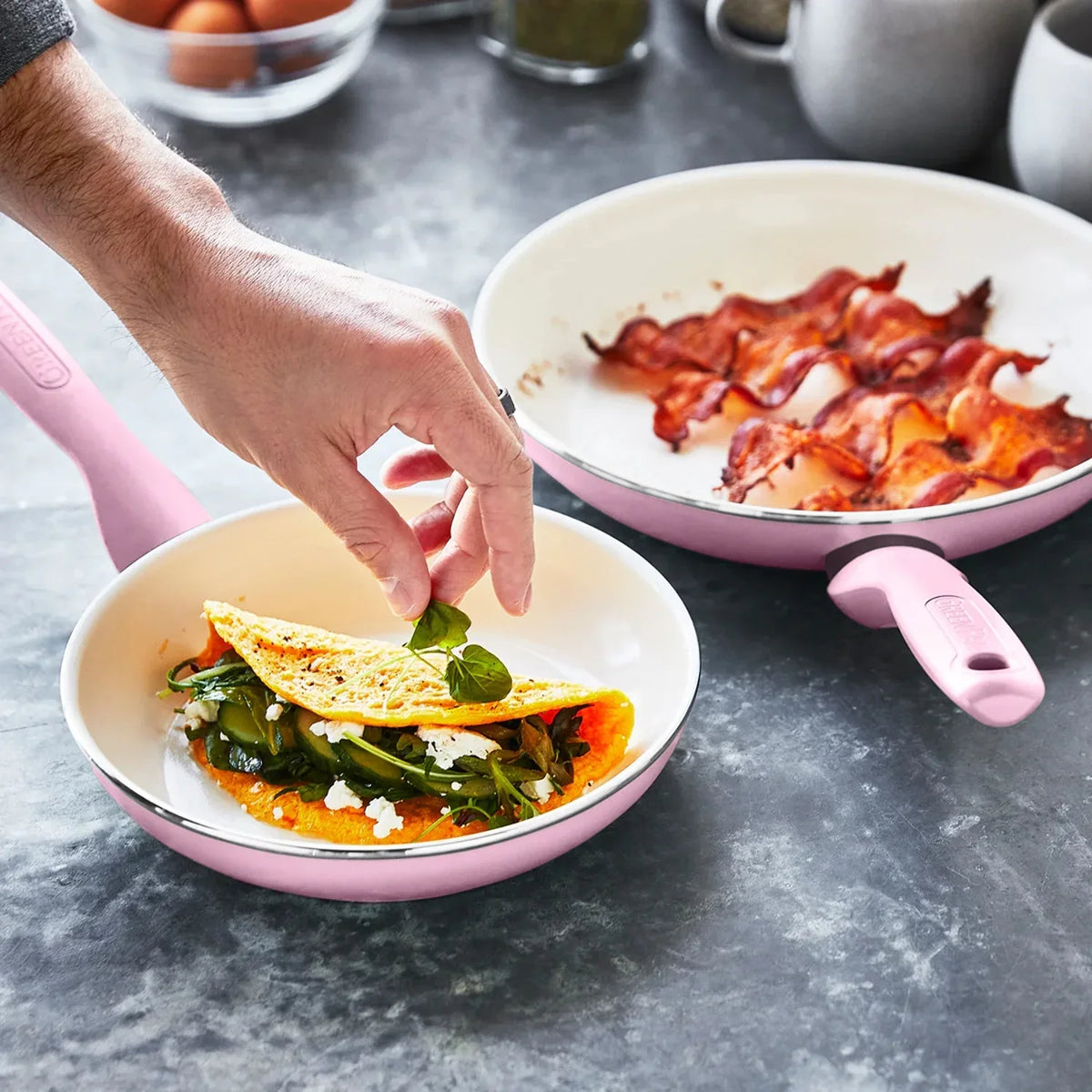 GreenPan Rio Ceramic Nonstick 16-Piece Cookware Set - Pink